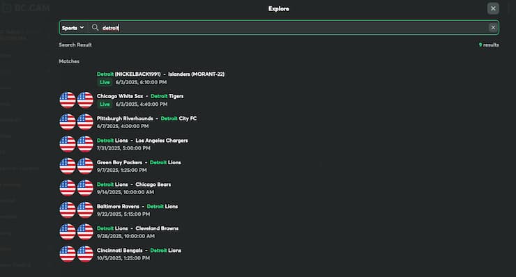 A view of the betting interface on BC Game, one of the best MI online sportsbooks.